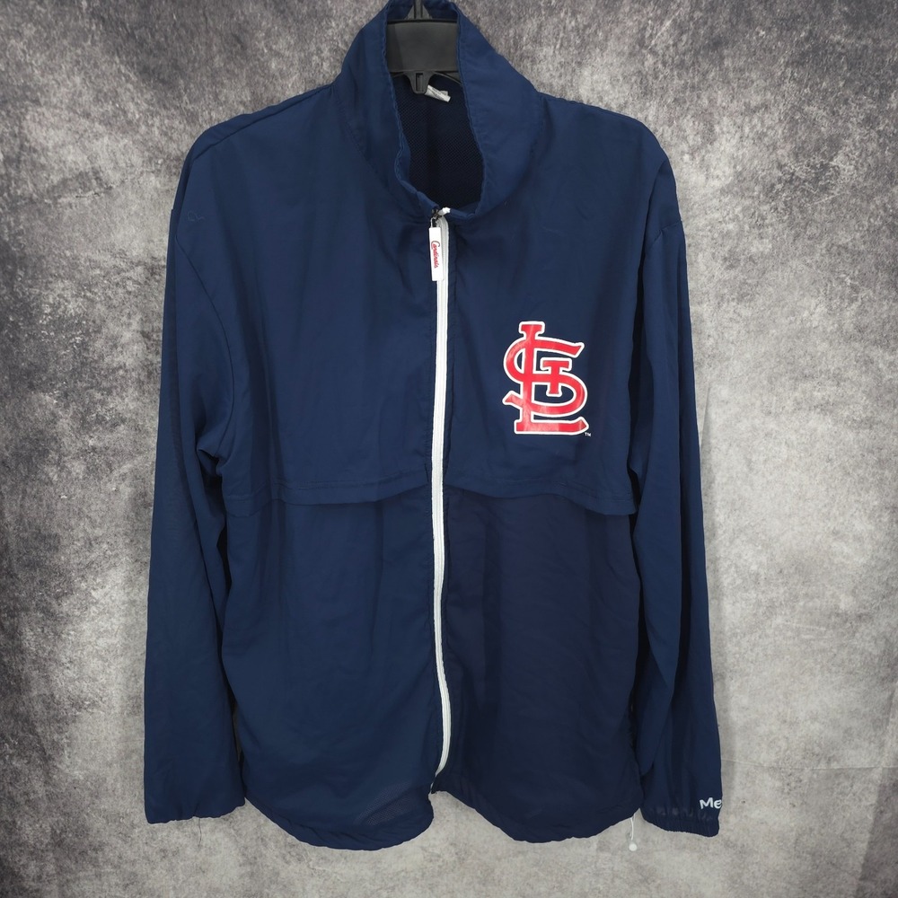 St. Louis Cardinals Stadium Giveaway Windbreaker Mens XL Blue Full Zip Baseball